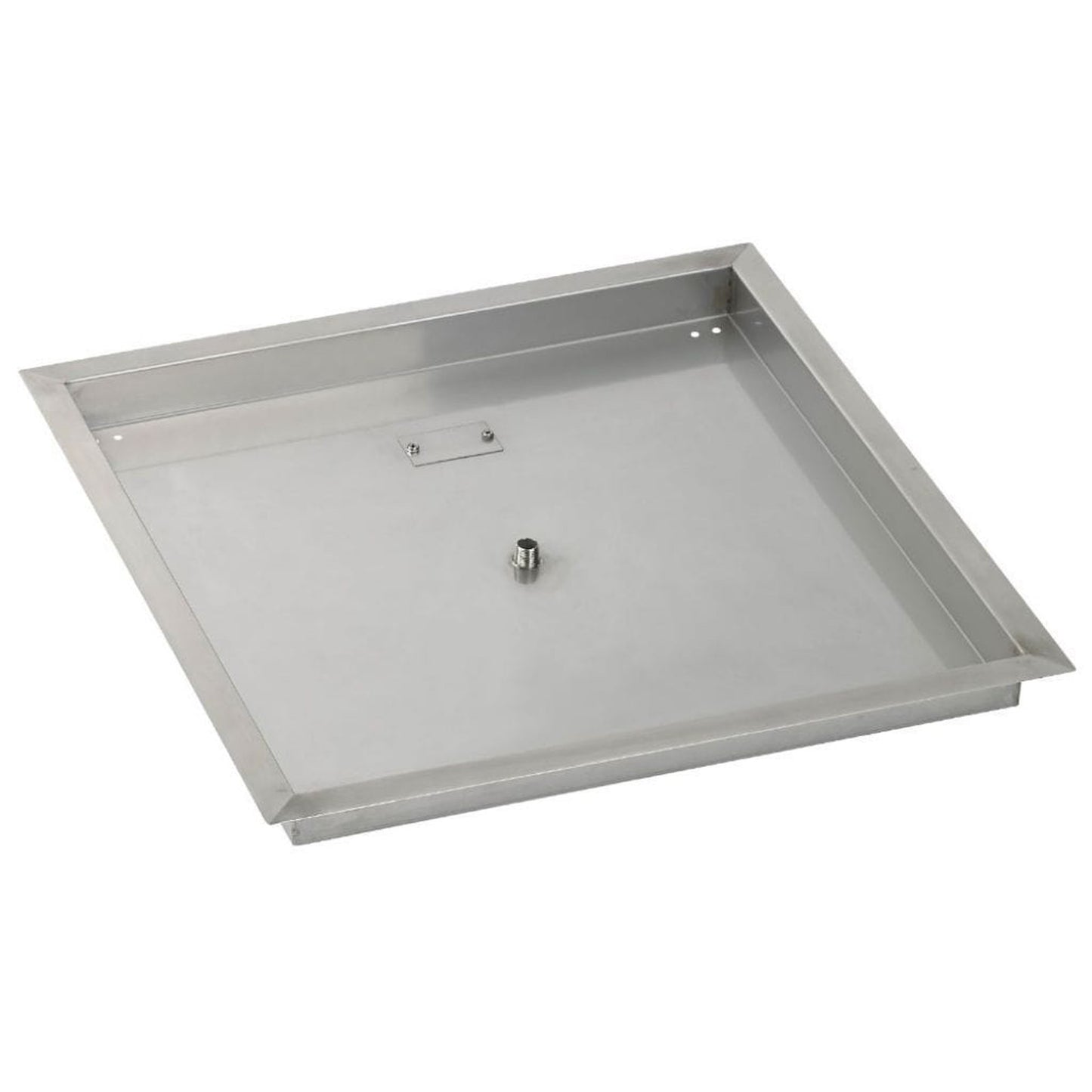 American Fireglass 24" Stainless Steel Square Drop In Pan With 18" Fire Ring