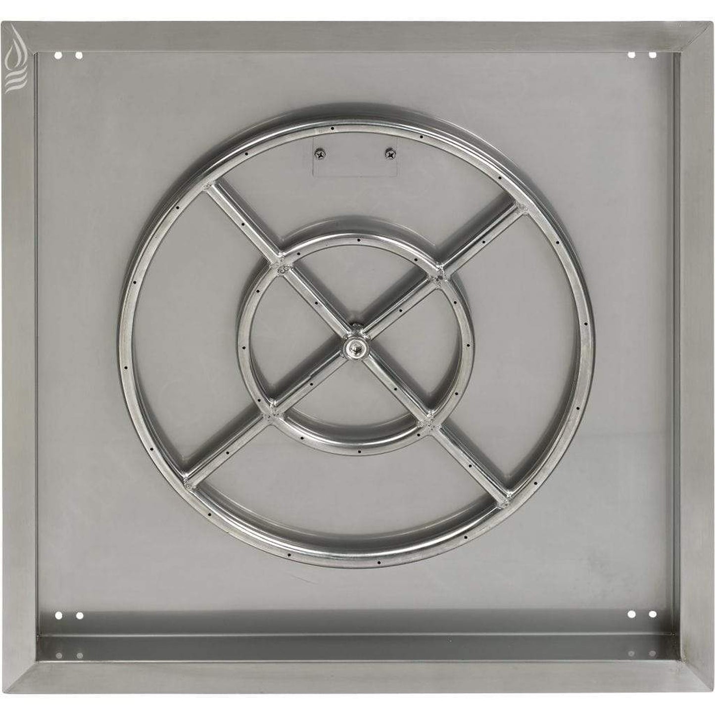 American Fireglass 24" Stainless Steel Square Drop In Pan With 18" Fire Ring