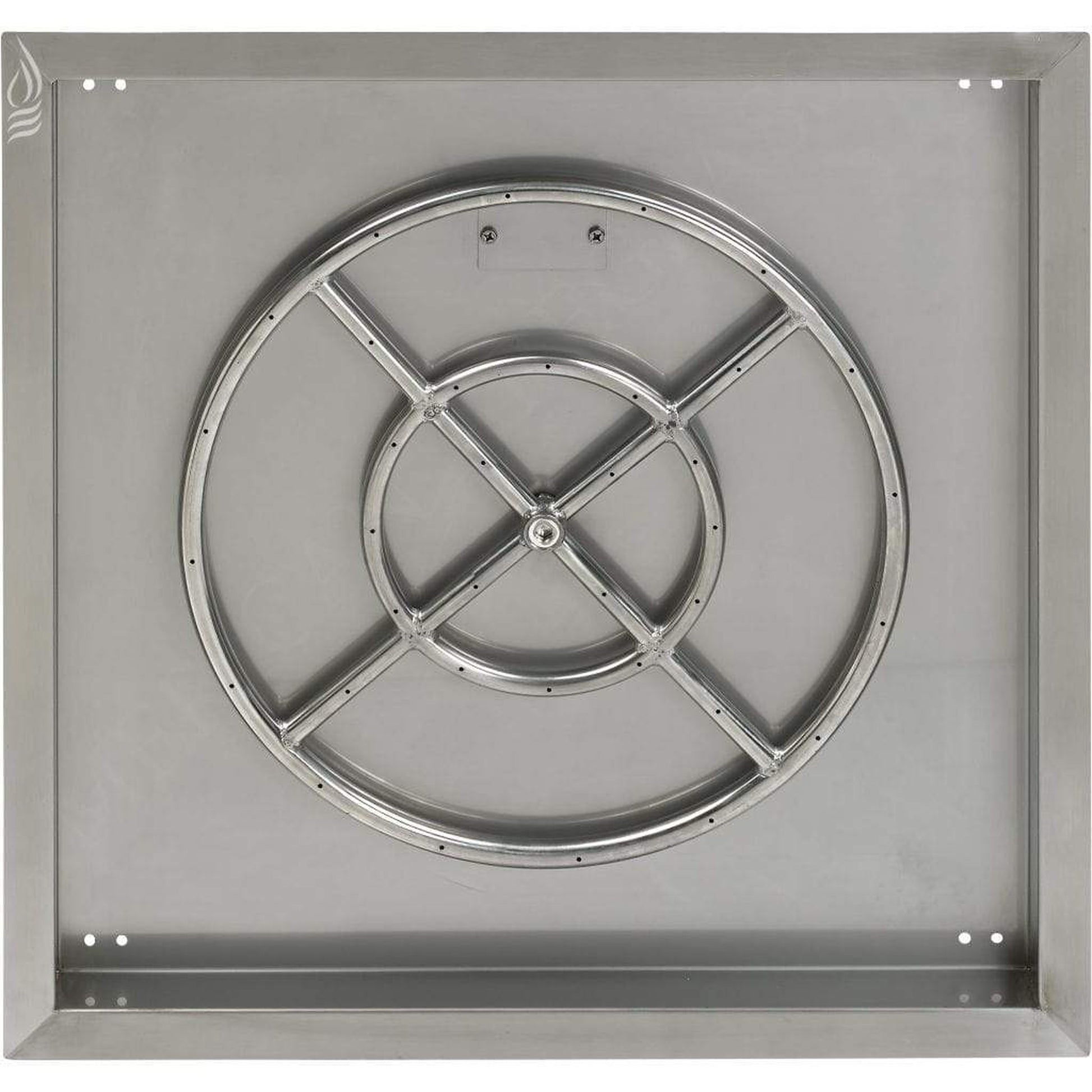 American Fireglass 24" Stainless Steel Square Drop In Pan With 18" Fire Ring