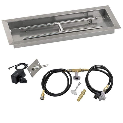 American Fireglass 24" x 8" Rectangular Drop-In Pan with Spark Ignition Kit