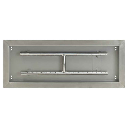 American Fireglass 24" x 8" Rectangular Stainless Steel Drop-In Fire Pit Pan