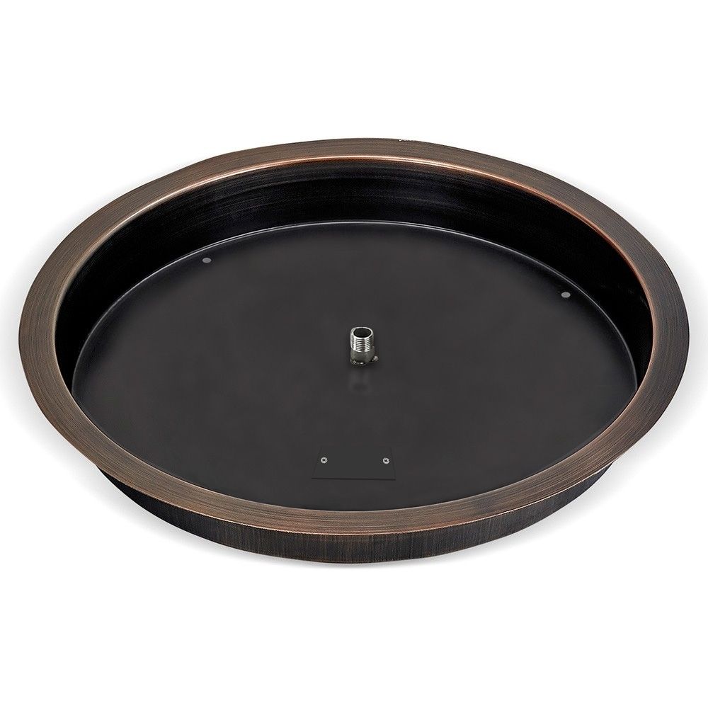 American Fireglass 25" Round Oil Rubbed Bronze Drop-In Fire Pit Pan with 12” Ring Burner