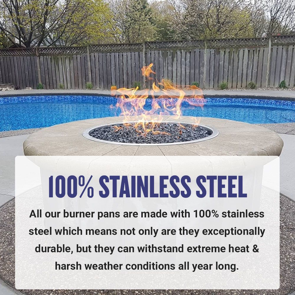 American Fireglass 25" Round Oil Rubbed Bronze Drop-In Fire Pit Pan with 12” Ring Burner