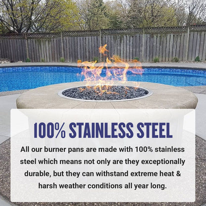 American Fireglass 25" Round Oil Rubbed Bronze Drop-In Fire Pit Pan with 12” Ring Burner