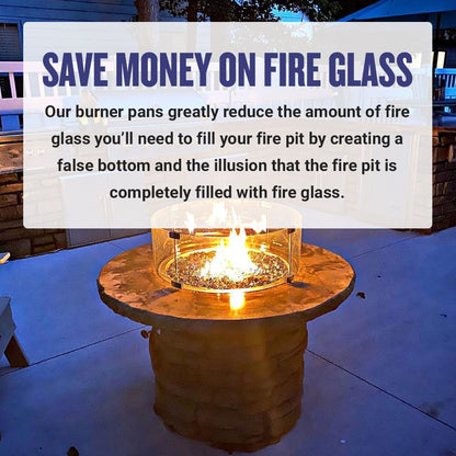 American Fireglass 25" Round Oil Rubbed Bronze Drop-In Fire Pit Pan with 12” Ring Burner