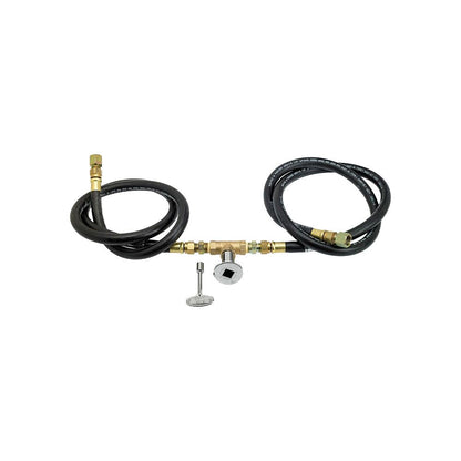 American Fireglass 25" Round Stainless Steel Drop-In Fire Pit Pan with Natural Gas Spark Ignition Kit (18" Ring)