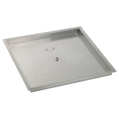 American Fireglass 30" Stainless Steel Square Drop In Pan With 18" Ring