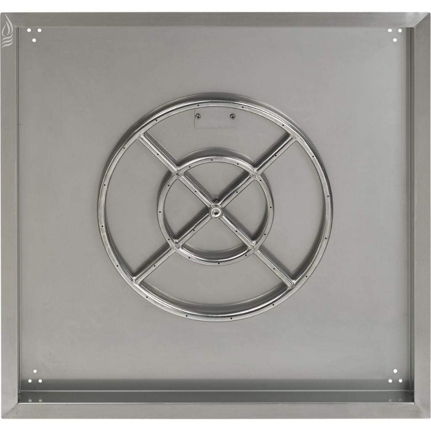 American Fireglass 30" Stainless Steel Square Drop In Pan With 18" Ring