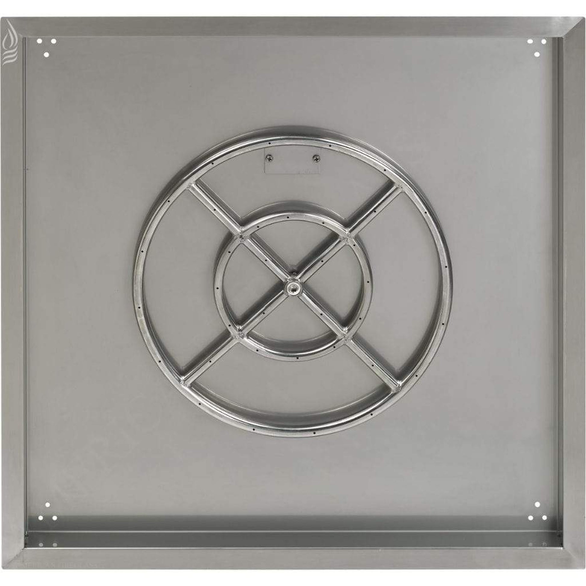 American Fireglass 30" Stainless Steel Square Drop In Pan With 18" Ring