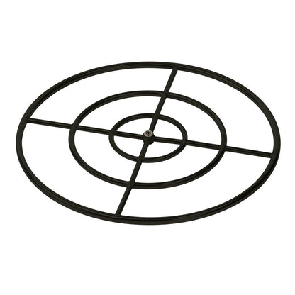 American Fireglass 30" Triple-Ring Round Black Steel Burner with a 3/4" Inlet