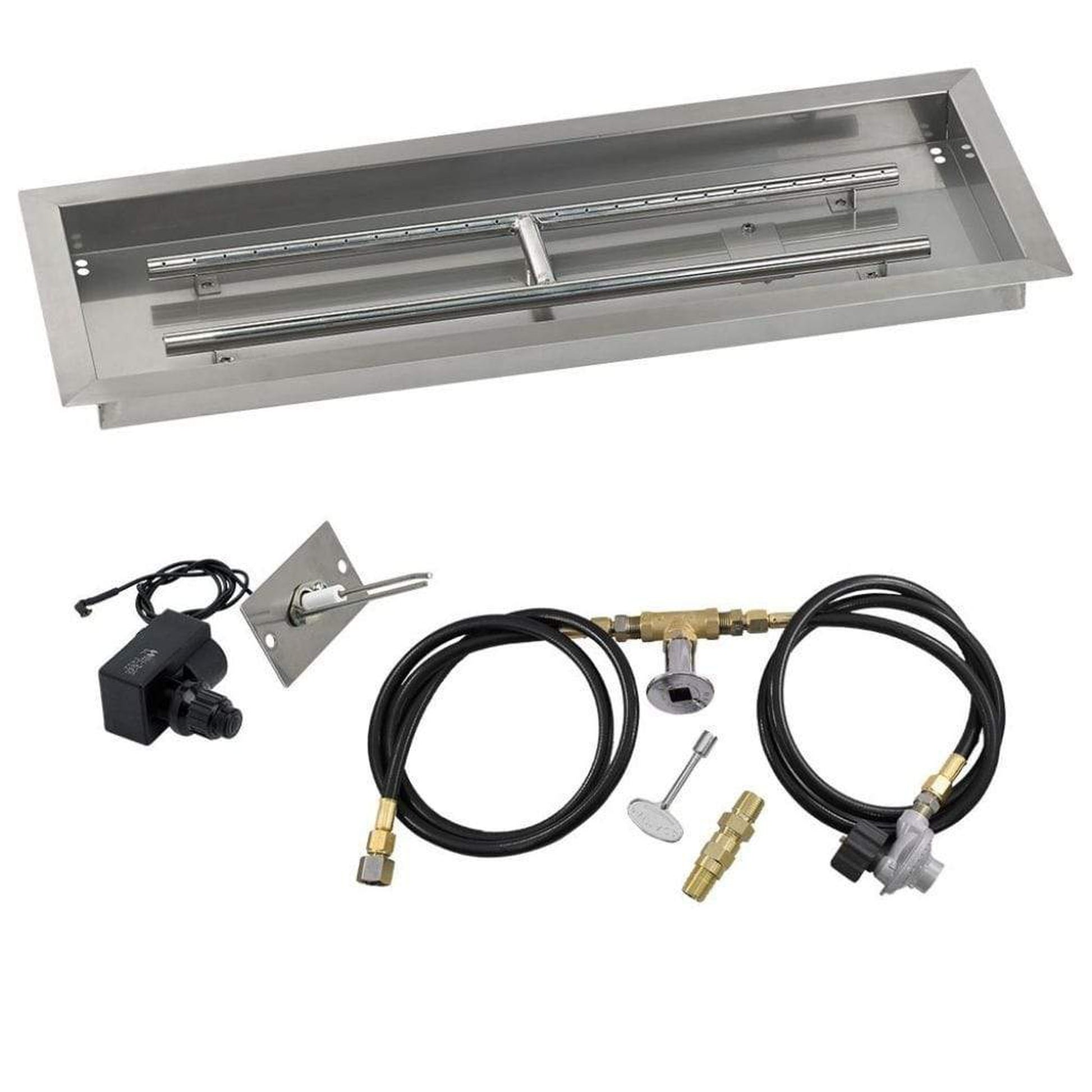 American Fireglass 30" x 10" Rectangular Drop-In Pan with Spark Ignition Kit