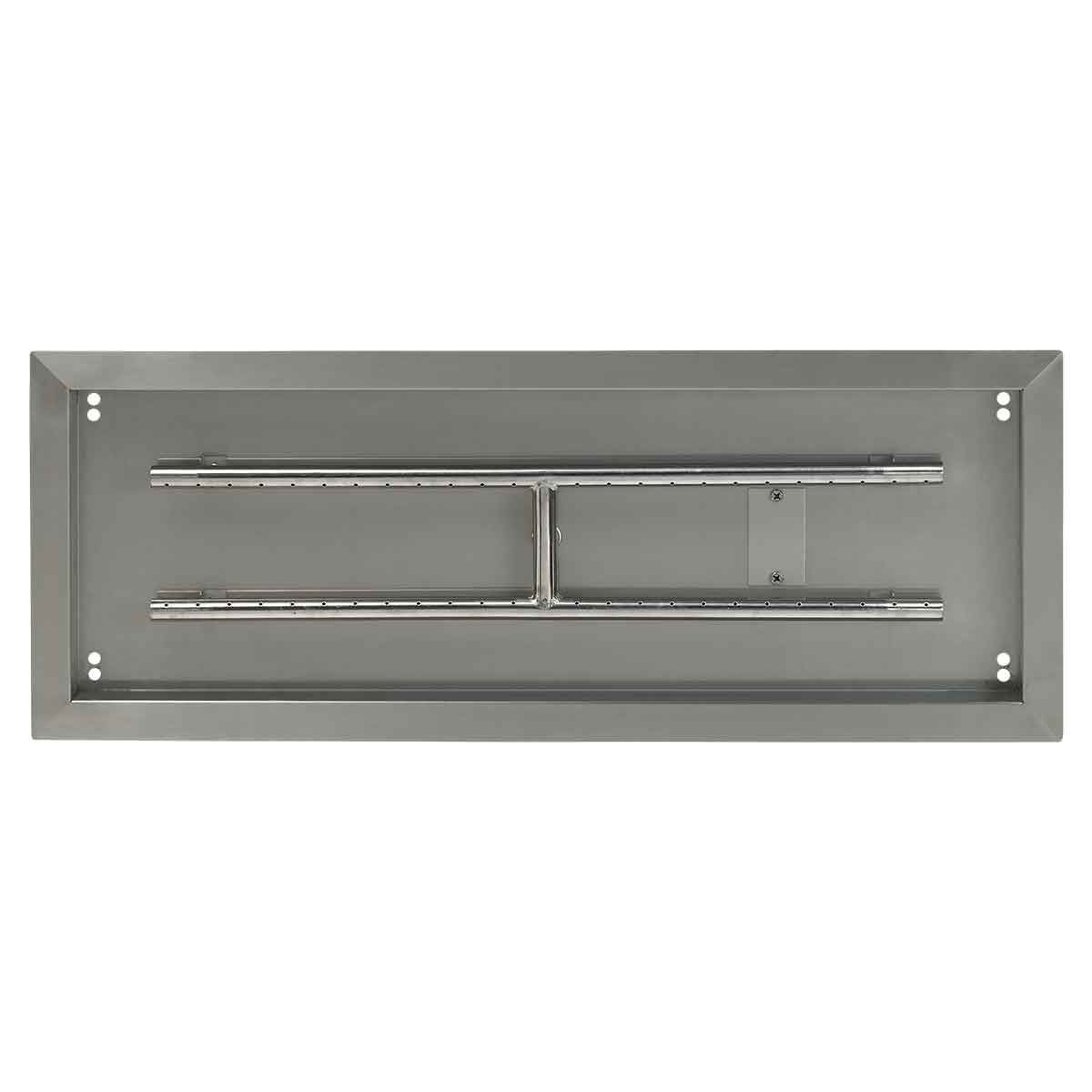 American Fireglass 30" x 10" Rectangular Stainless Steel Drop-In Fire Pit Pan
