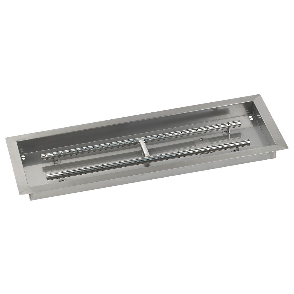 American Fireglass 30" x 10" Rectangular Stainless Steel Drop-In Fire Pit Pan