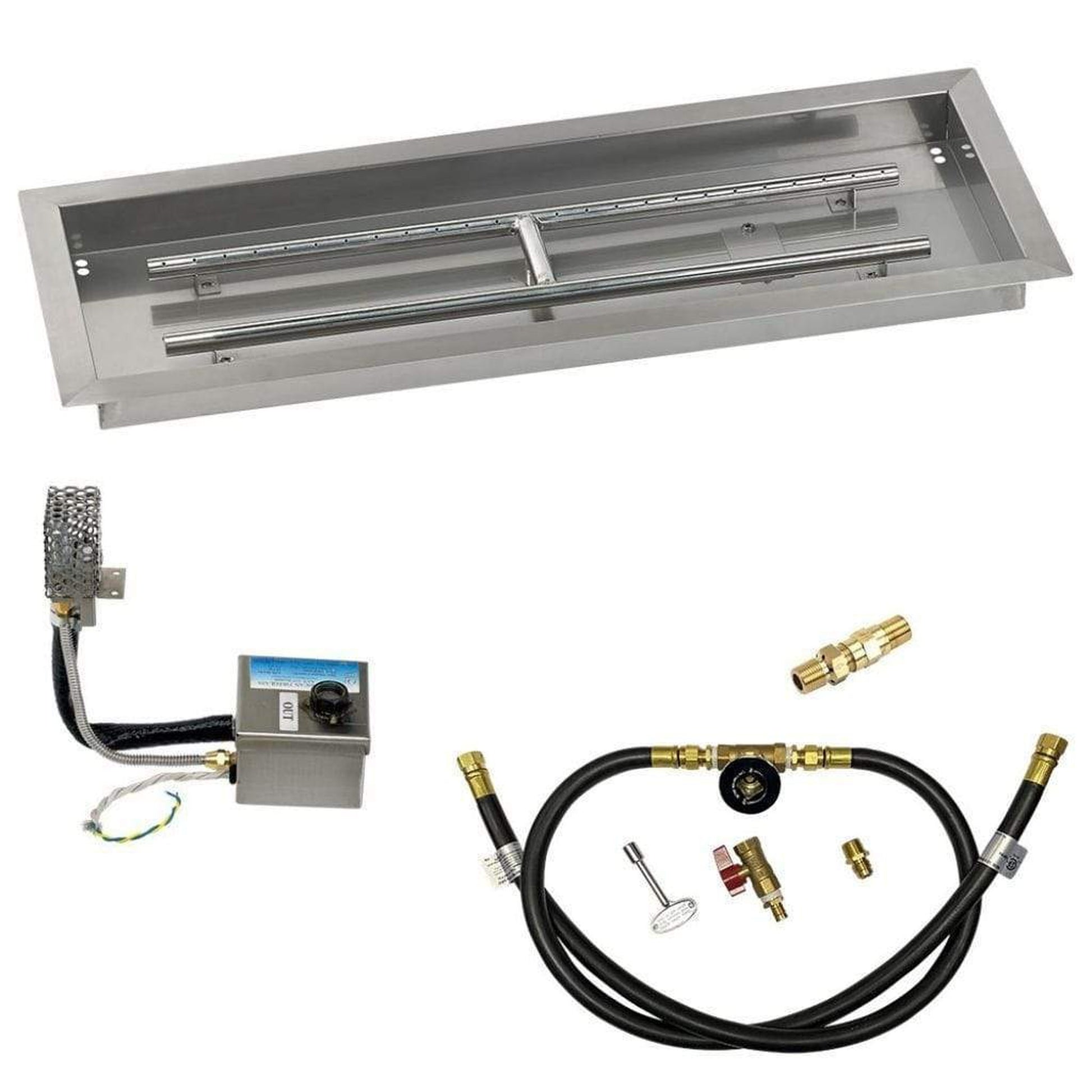 American Fireglass 30" x 10" Rectangular Stainless Steel Drop-In Pan with S.I.T. System