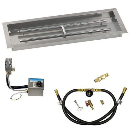 American Fireglass 30" x 10" Rectangular Stainless Steel Drop-In Pan with S.I.T. System