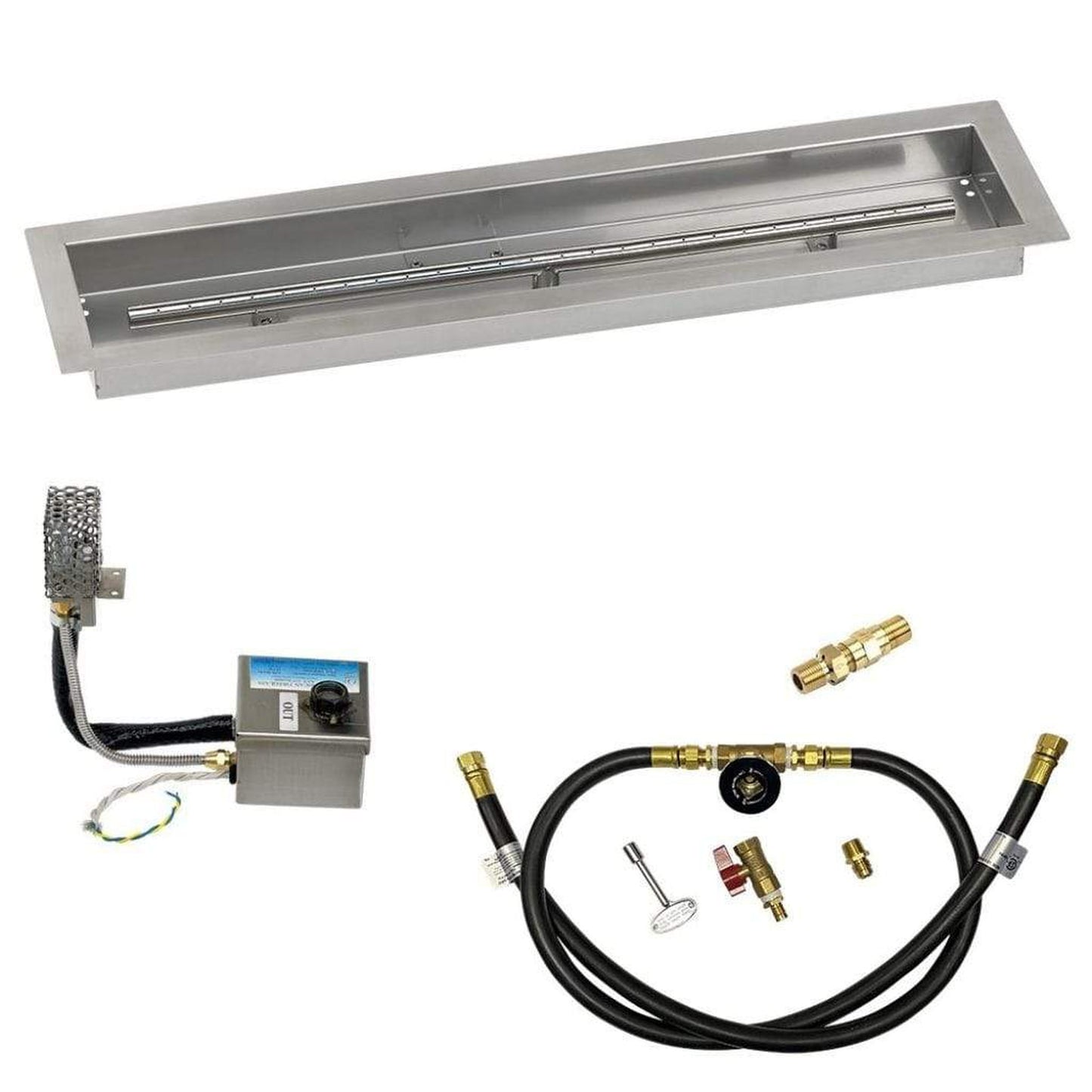 American Fireglass 30" x 6" Stainless Steel Linear Channel Drop-In Pan with S.I.T. System
