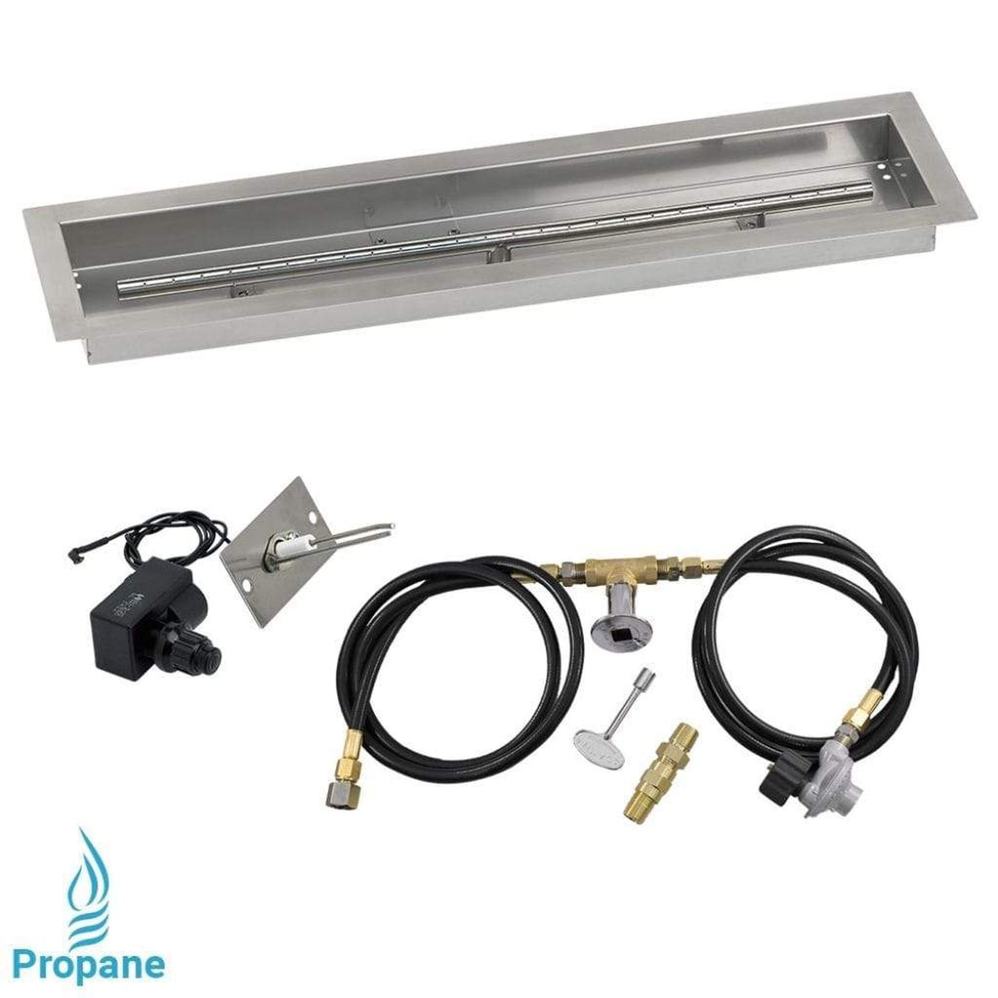 American Fireglass 30"x 6" Linear Channel Drop-In Pan with Spark Ignition Kit