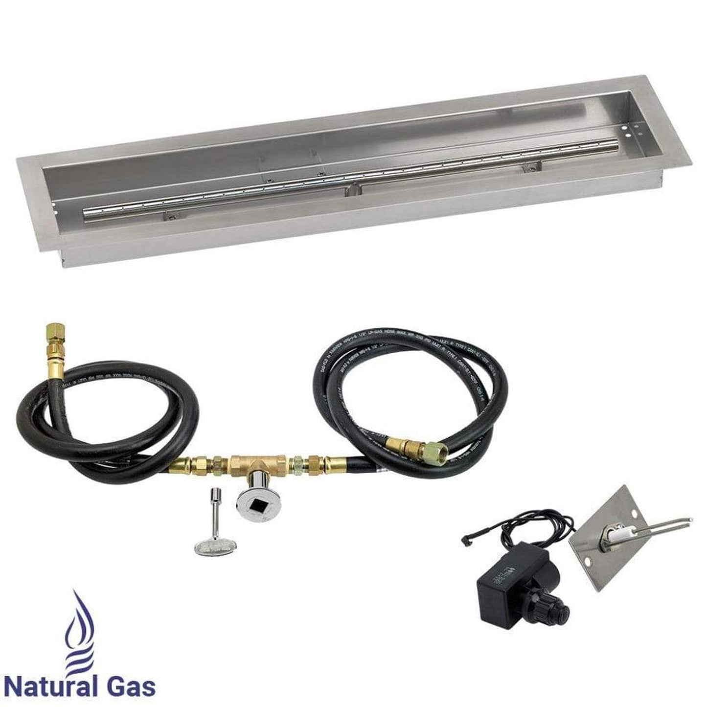 American Fireglass 30"x 6" Linear Channel Drop-In Pan with Spark Ignition Kit