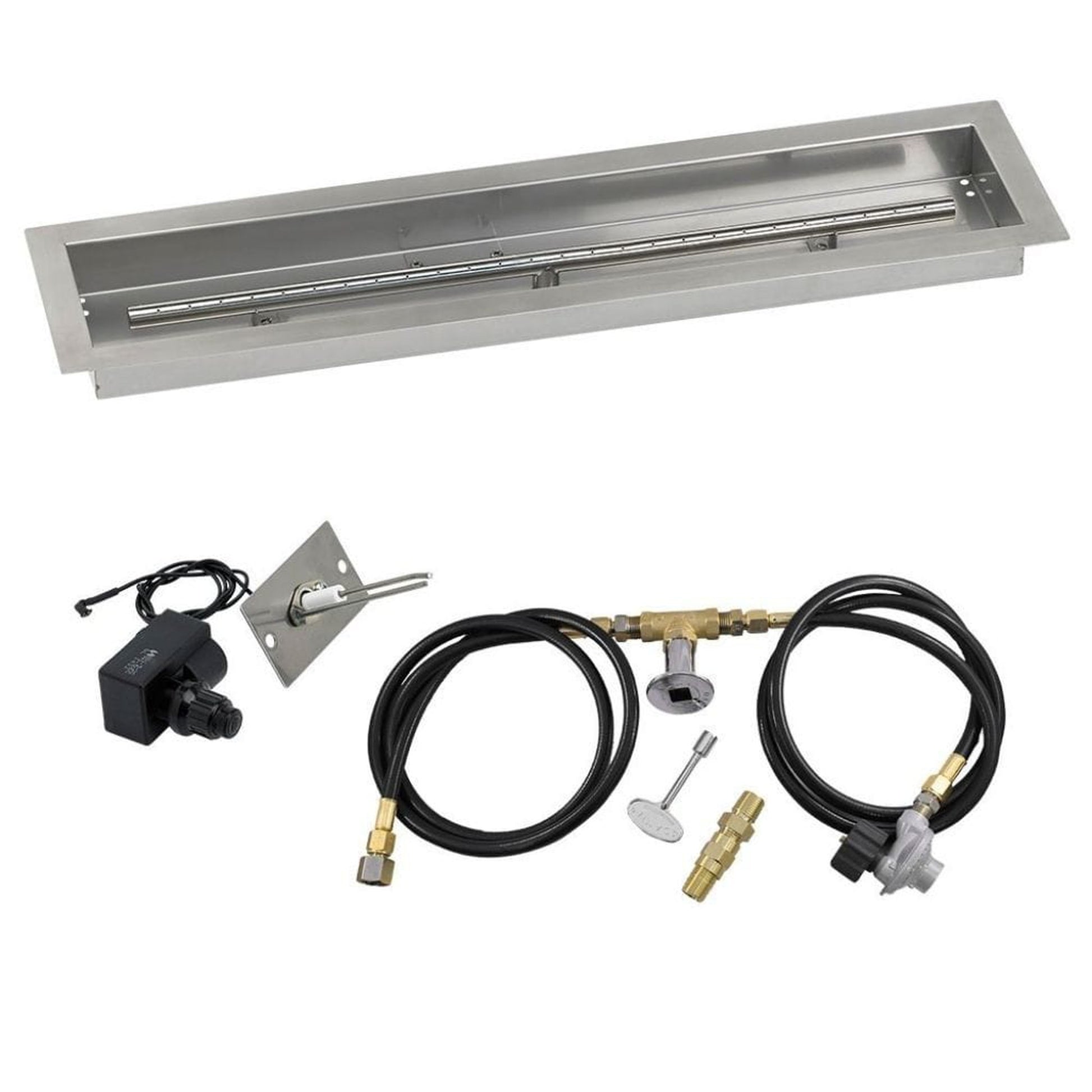 American Fireglass 30"x 6" Linear Channel Drop-In Pan with Spark Ignition Kit