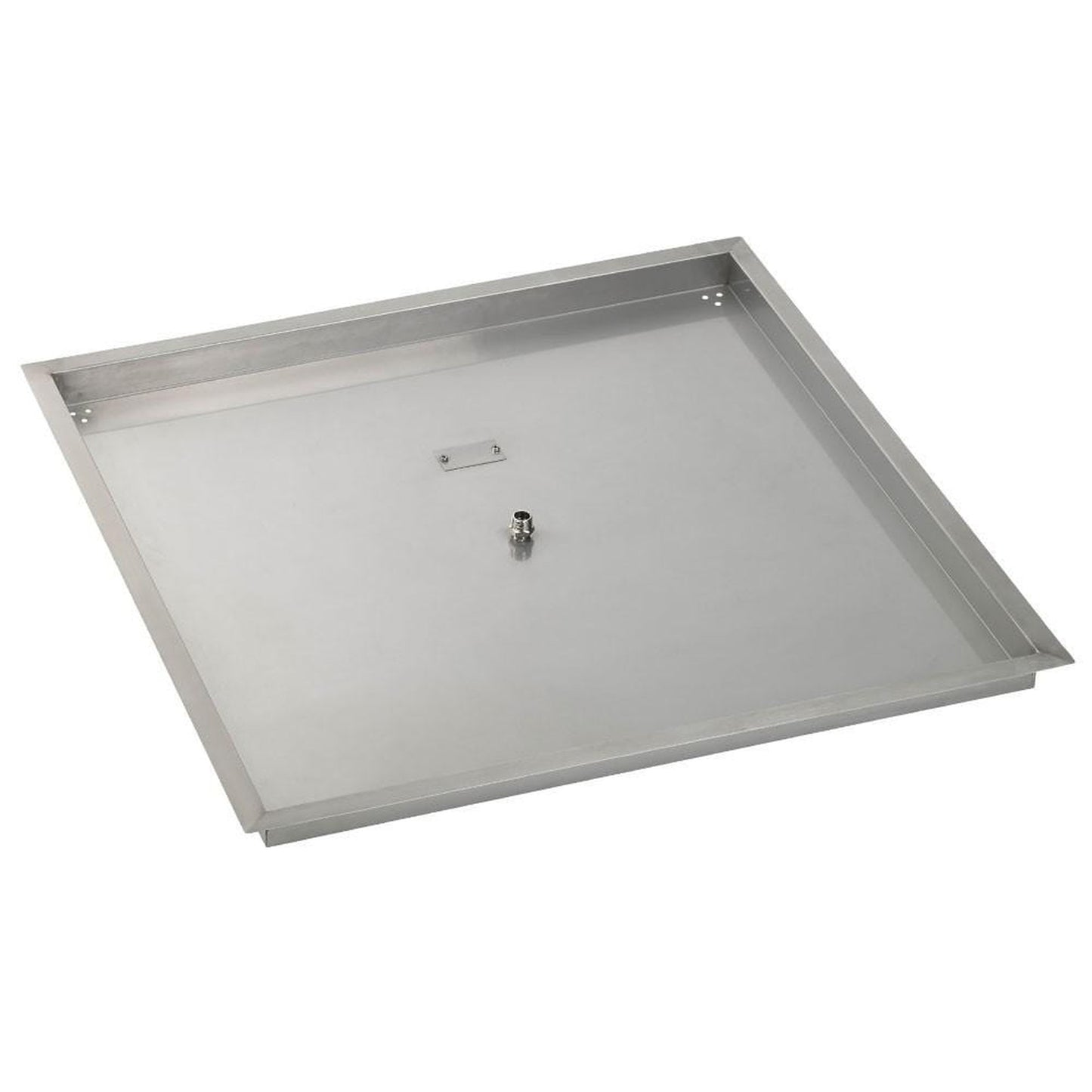 American Fireglass 36" Stainless Steel Square Drop In Pan With 18" Fire Ring