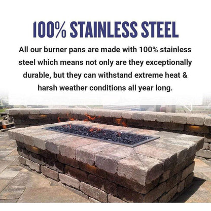 American Fireglass 36" Stainless Steel Square Drop In Pan With 18" Fire Ring