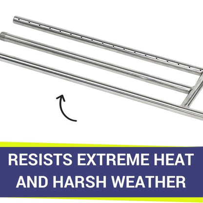 American Fireglass 36" x 6" Stainless Steel H-Style Burner - Natural Gas