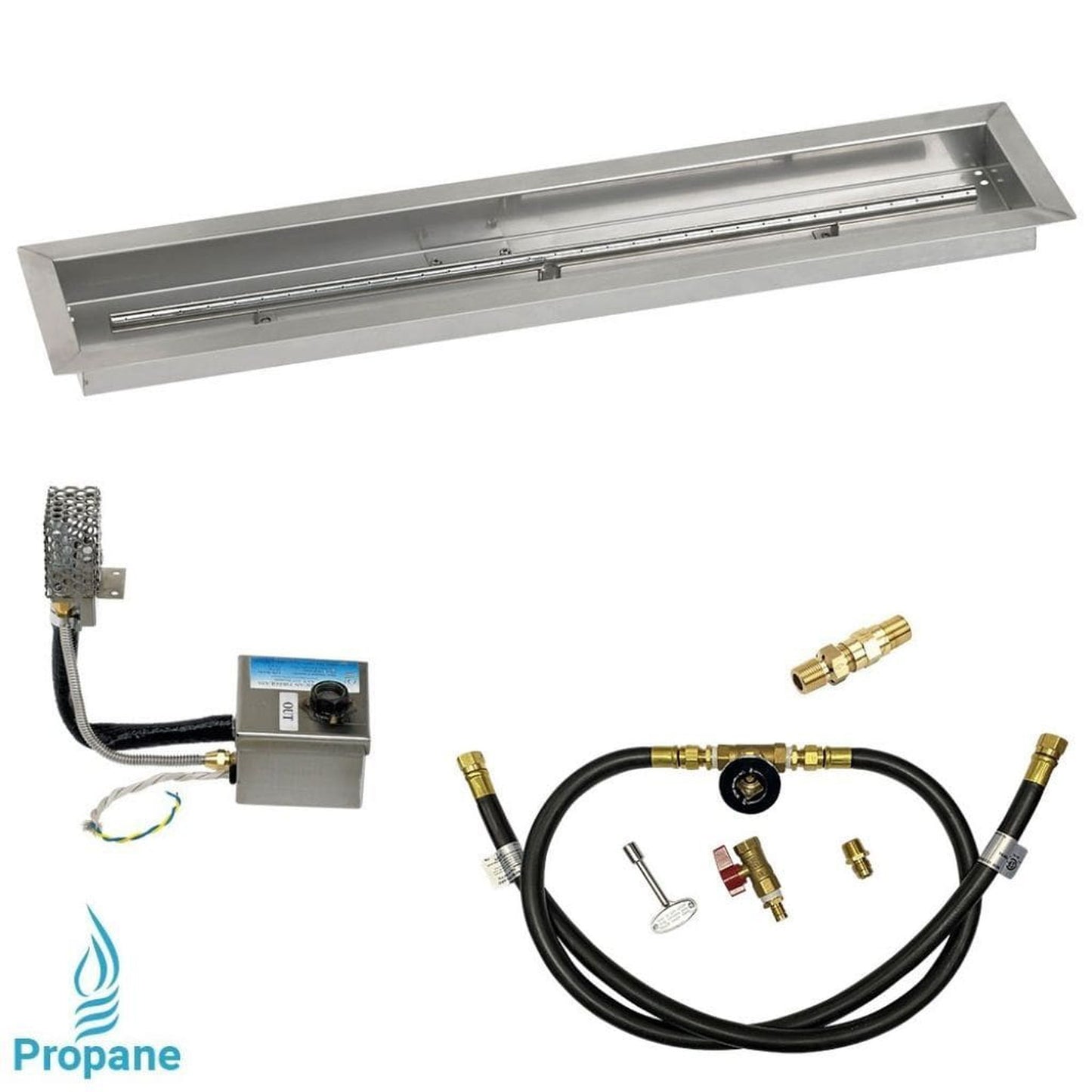 American Fireglass 36" x 6" Stainless Steel Linear Channel Drop-In Pan with S.I.T. System