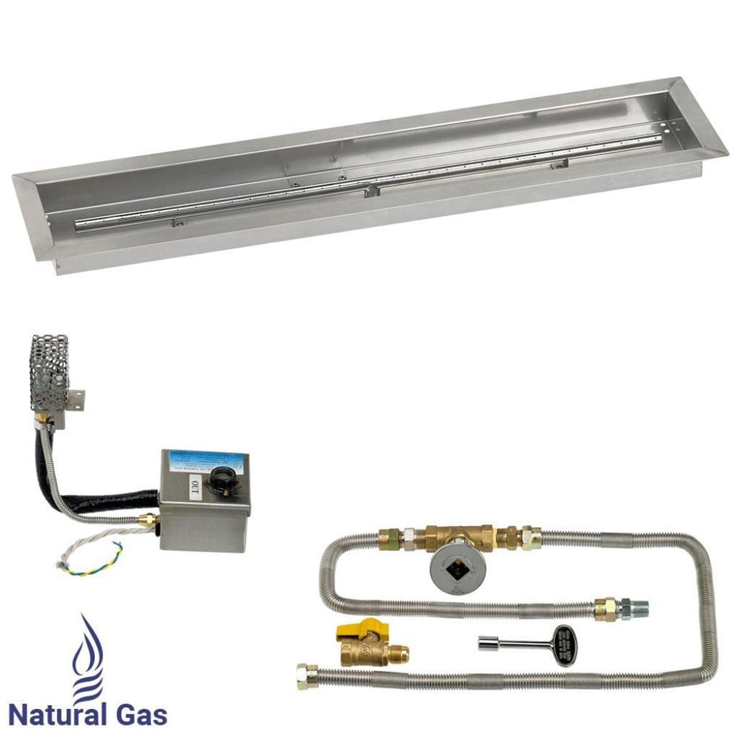 American Fireglass 36" x 6" Stainless Steel Linear Channel Drop-In Pan with S.I.T. System
