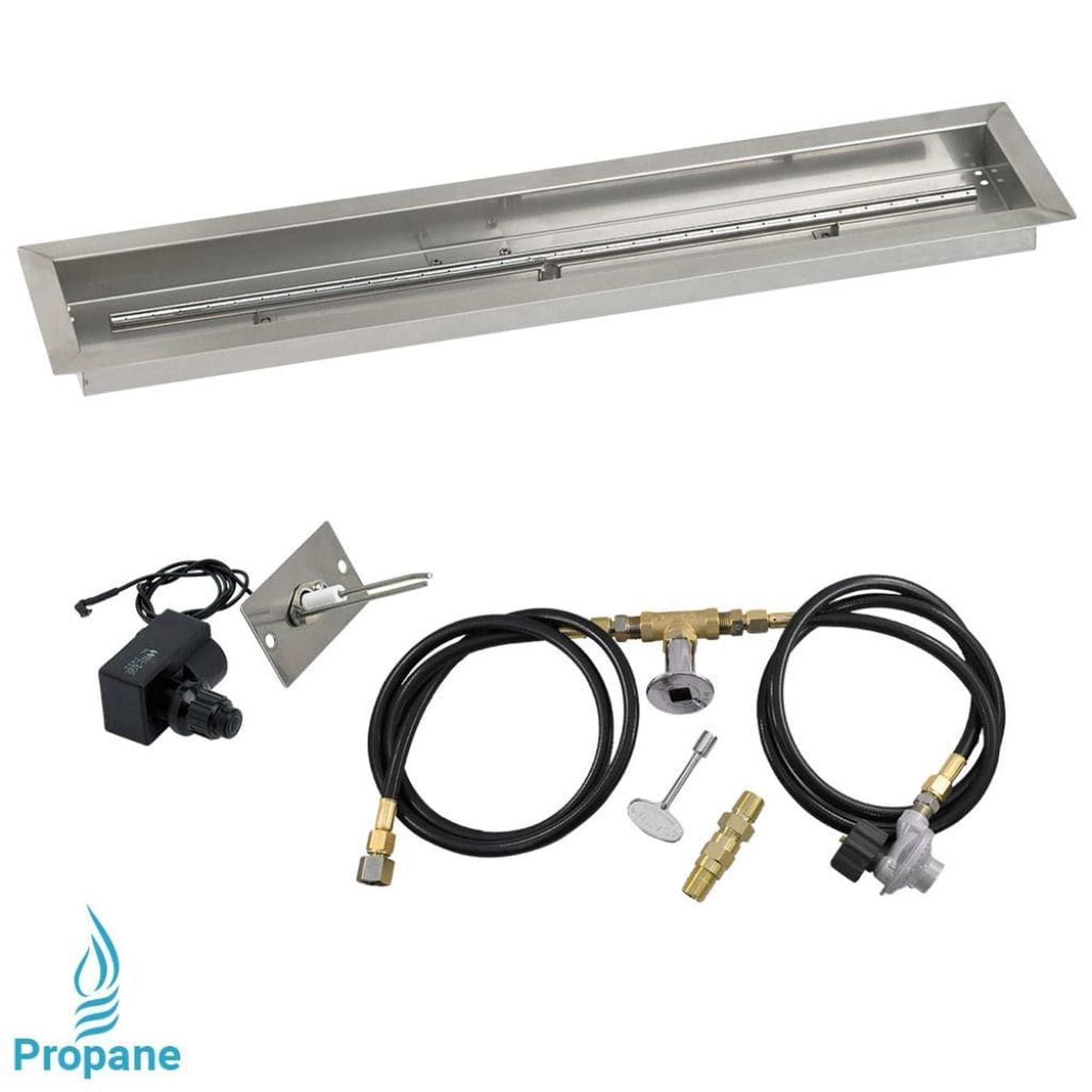 American Fireglass 36"x 6" Linear Channel Drop-In Pan with Spark Ignition Kit