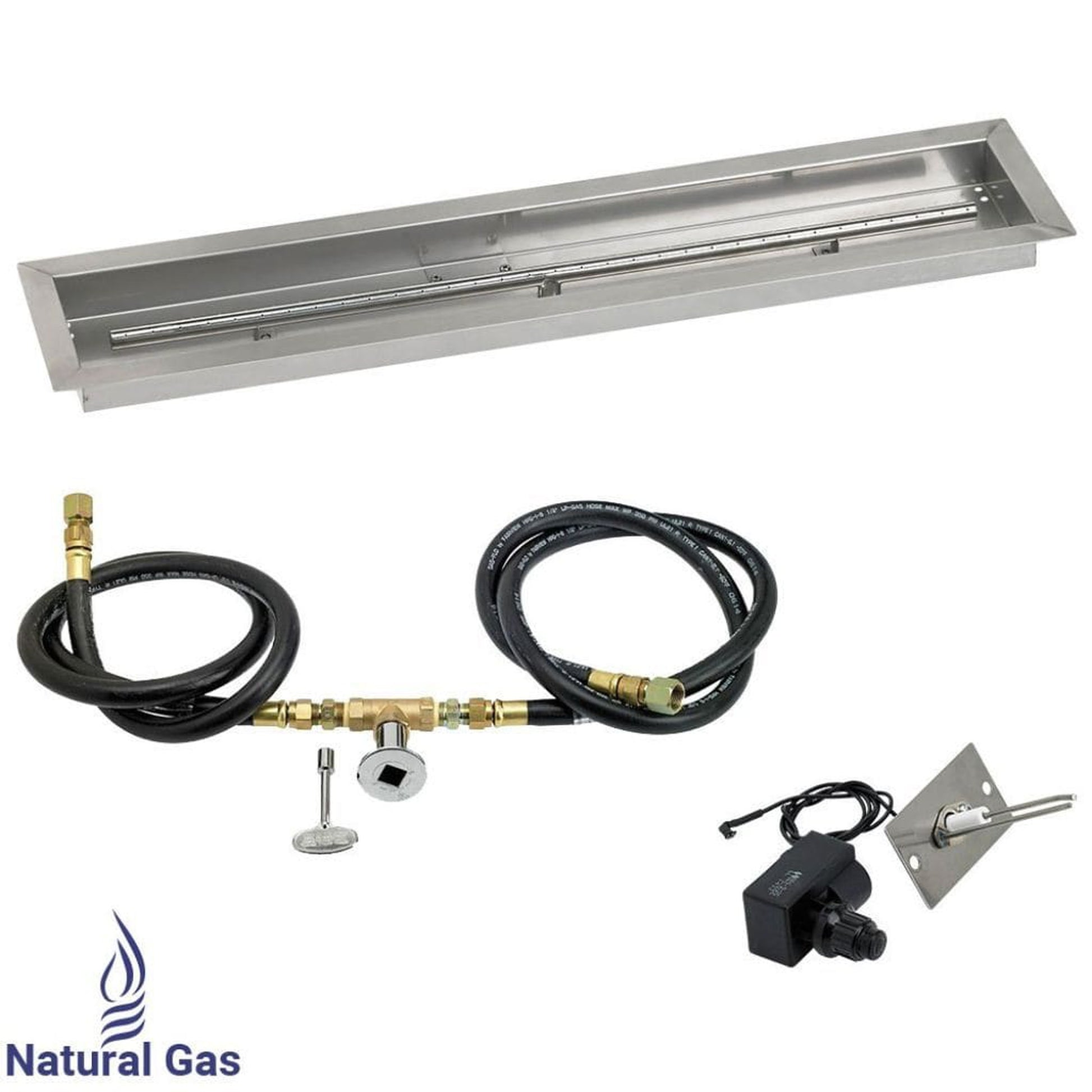 American Fireglass 36"x 6" Linear Channel Drop-In Pan with Spark Ignition Kit
