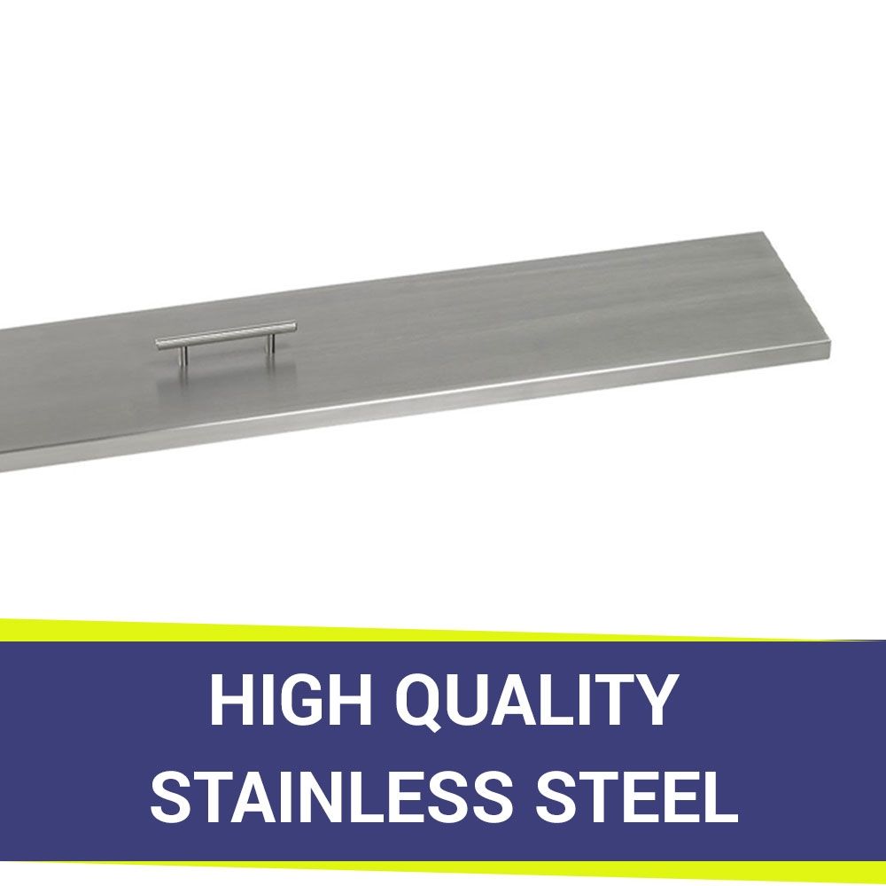 American Fireglass 39" Linear Stainless Steel Drop-In Fire Pit Pan Cover
