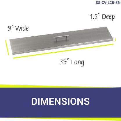American Fireglass 39" Linear Stainless Steel Drop-In Fire Pit Pan Cover