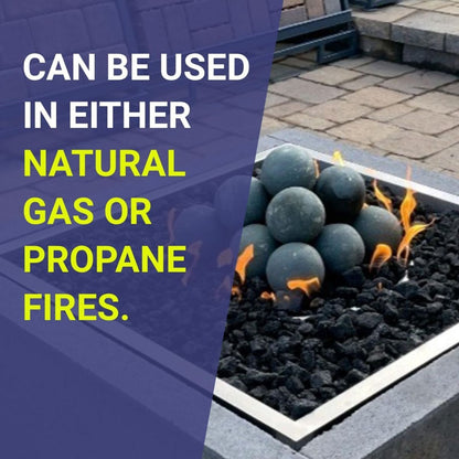 American Fireglass 4" Cape Gray Lite Stone Fire Ball