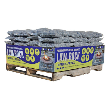 American Fireglass 4" Large Gray Lava Stone Pallet 60 x 20 lbs Bags