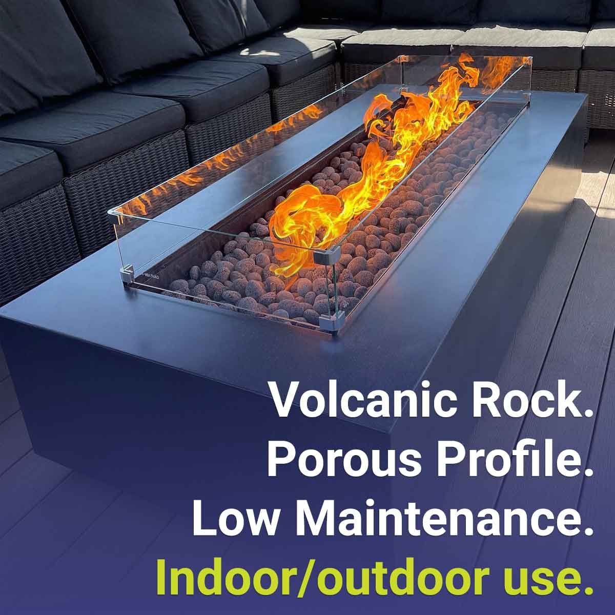 American Fireglass 4" Large Gray Lava Stone Pallet 60 x 20 lbs Bags