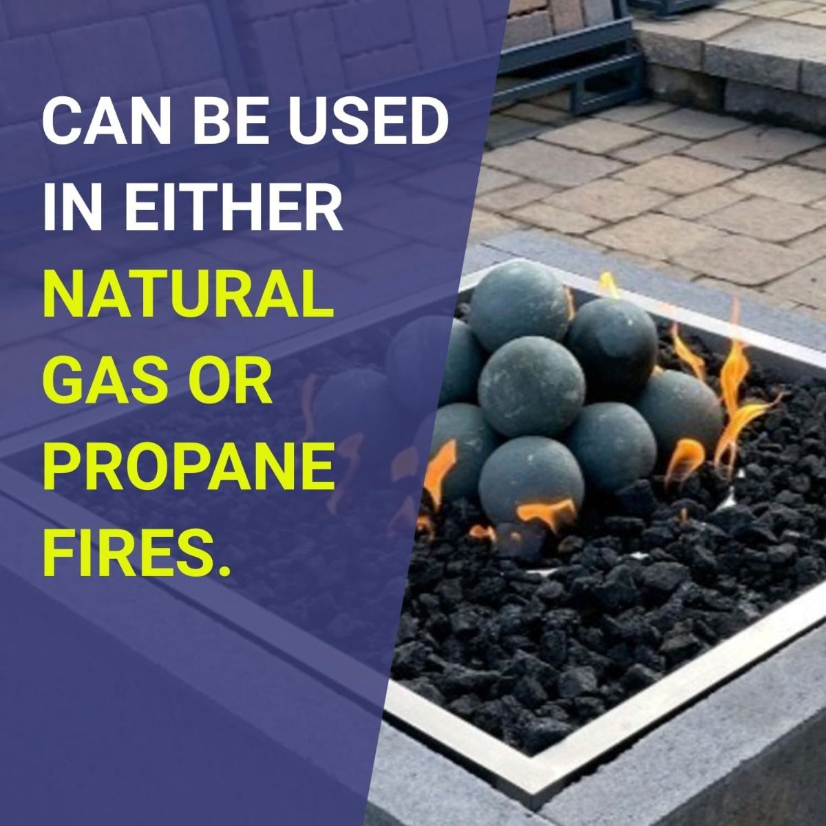 American Fireglass 4" Matte Black Lite Stone Fire Ball
