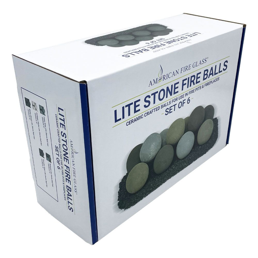 American Fireglass 4" Thunder Gray Lite Stone Fire Ball
