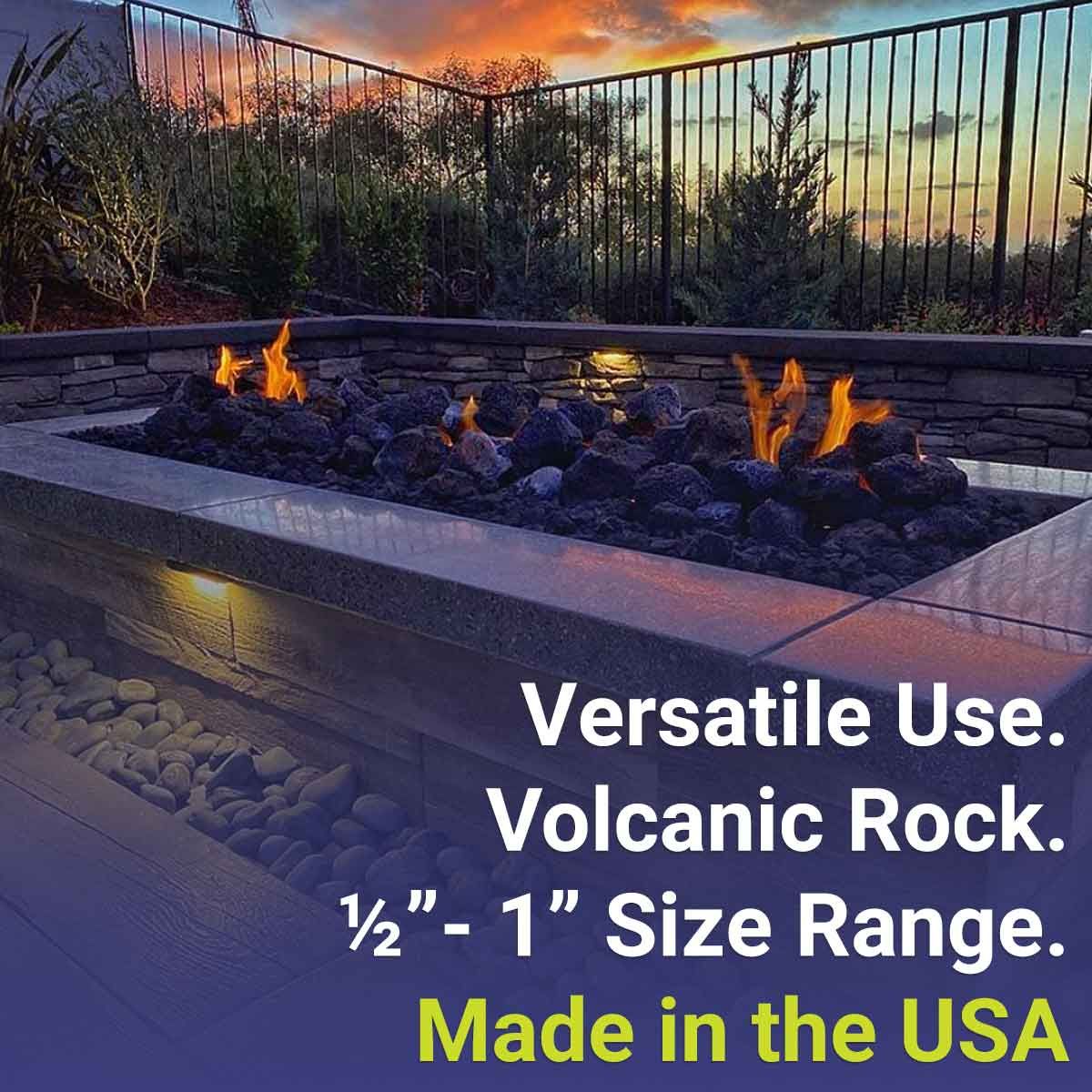 American Fireglass 40 lbs Medium Black Lava Rock