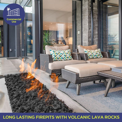 American Fireglass 40 lbs Medium Black Lava Rock