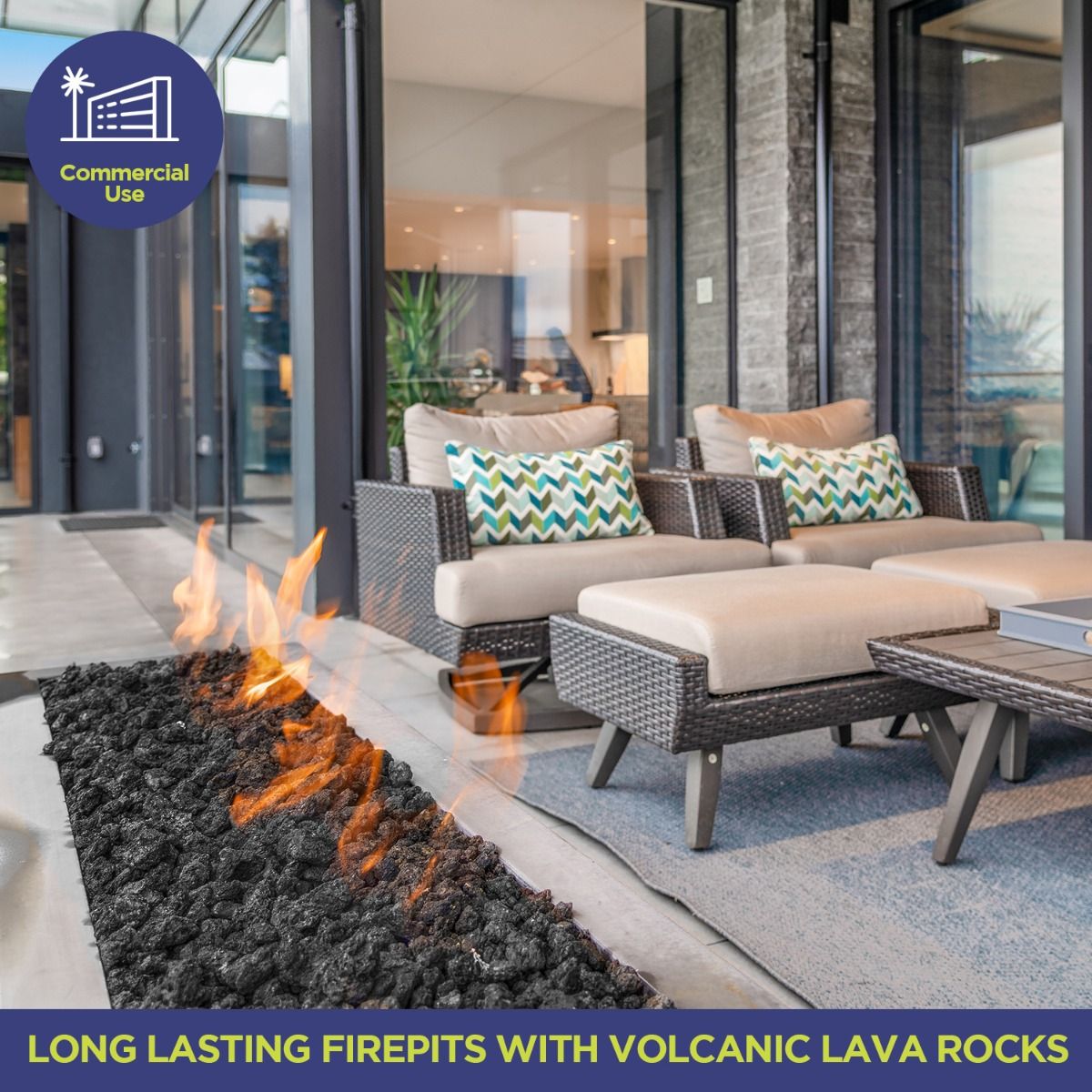 American Fireglass 40 lbs Small Black Lava Rock