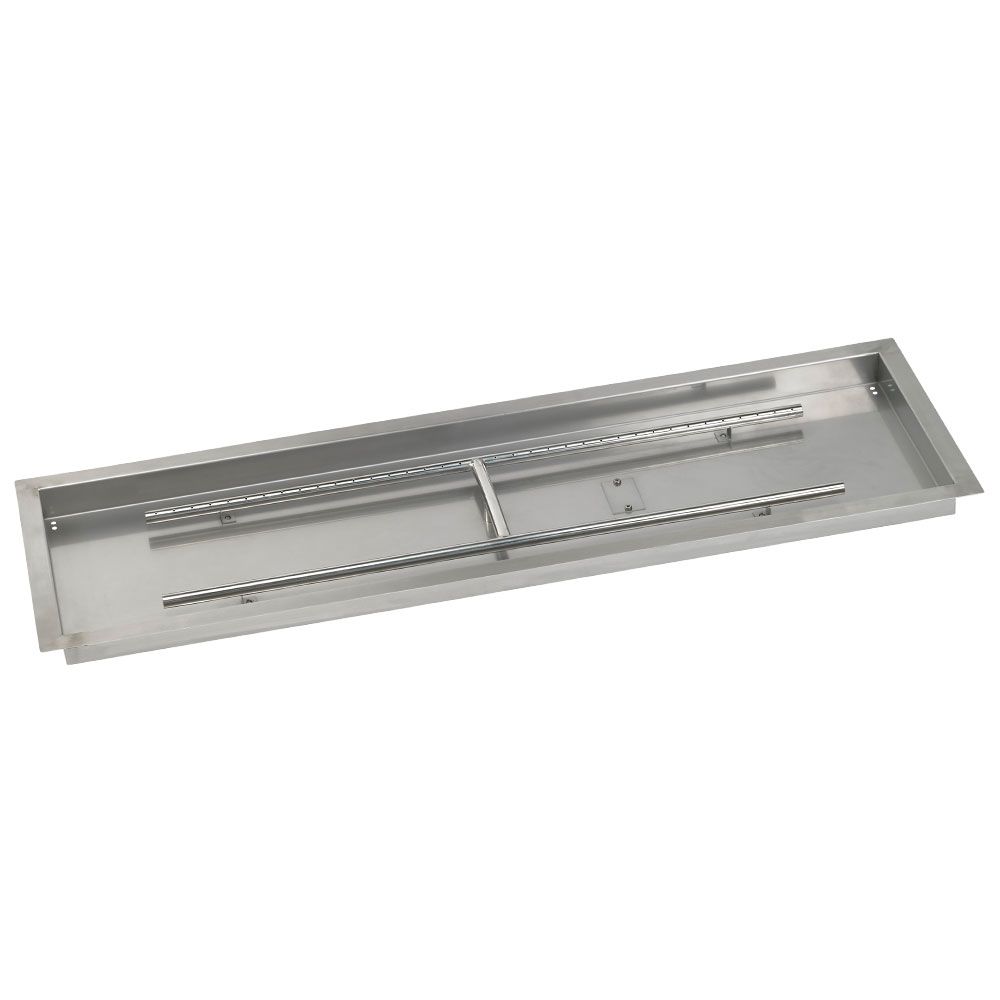 American Fireglass 48" x 14" Rectangular Stainless Steel Drop-In Fire Pit Pan