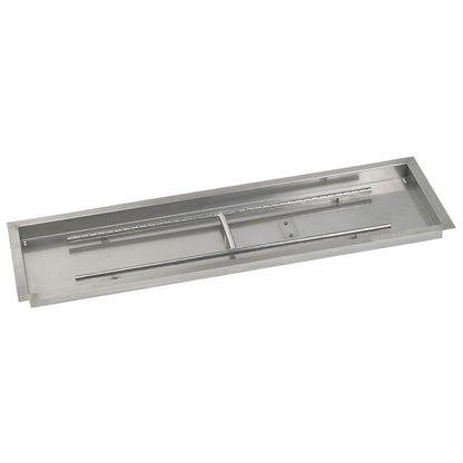 American Fireglass 48" x 14" Rectangular Stainless Steel Drop-In Fire Pit Pan