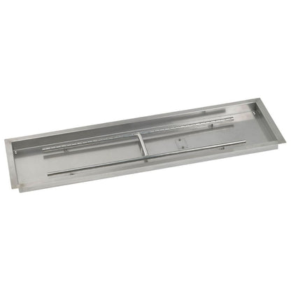 American Fireglass 48" x 14" Rectangular Stainless Steel Drop-In Pan with S.I.T. System