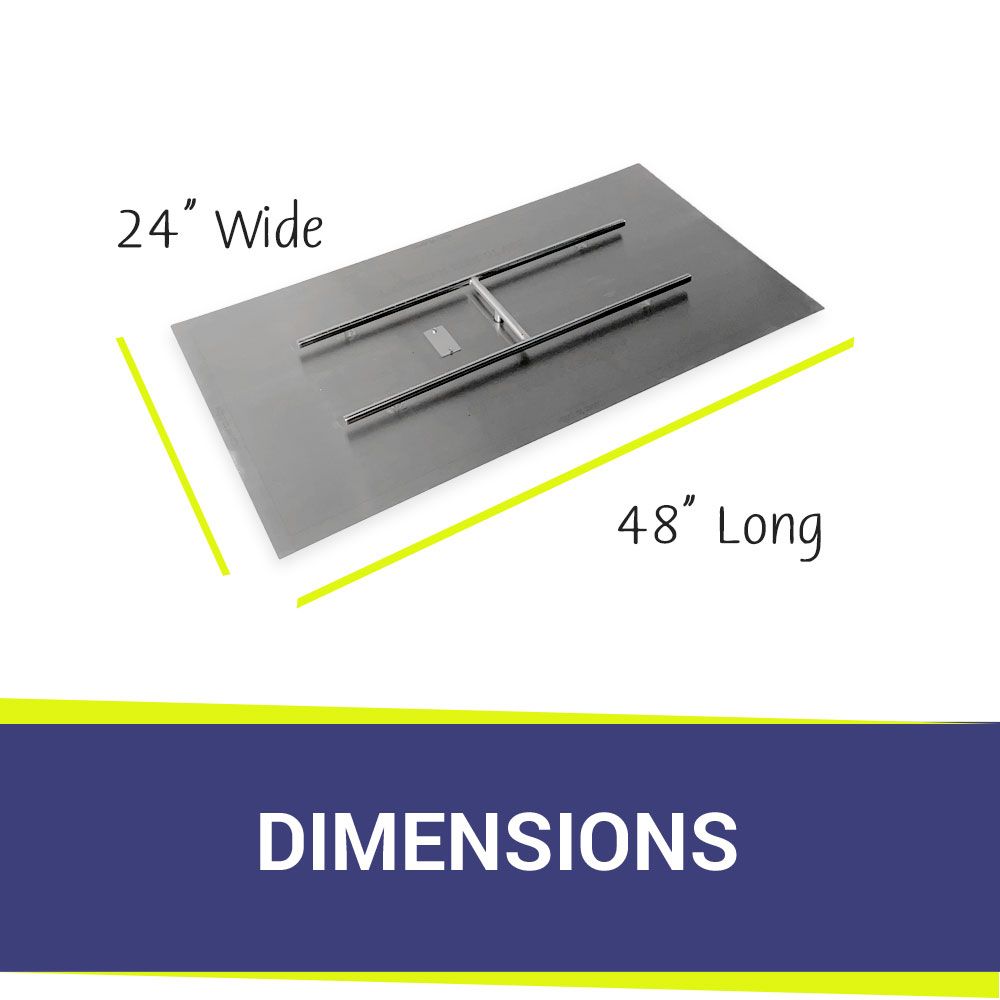 American Fireglass 48" x 24" Rectangular Stainless Steel Flat Fire Pit Pan