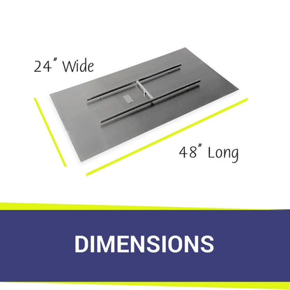 American Fireglass 48" x 24" Rectangular Stainless Steel Flat Fire Pit Pan