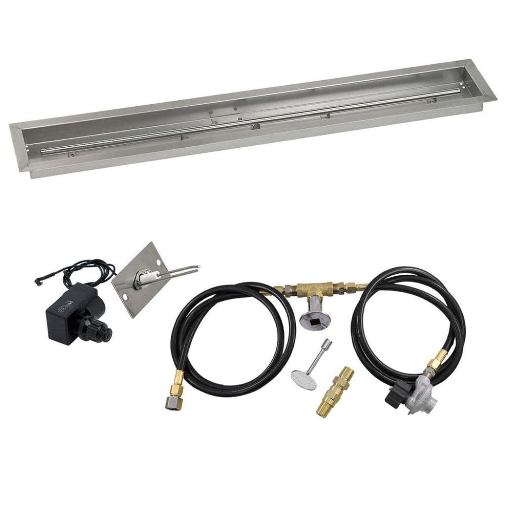 American Fireglass 48"x 6" Linear Channel Drop-In Pan with Spark Ignition Kit