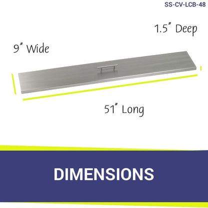 American Fireglass 51" Linear Stainless Steel Drop-In Fire Pit Pan Cover