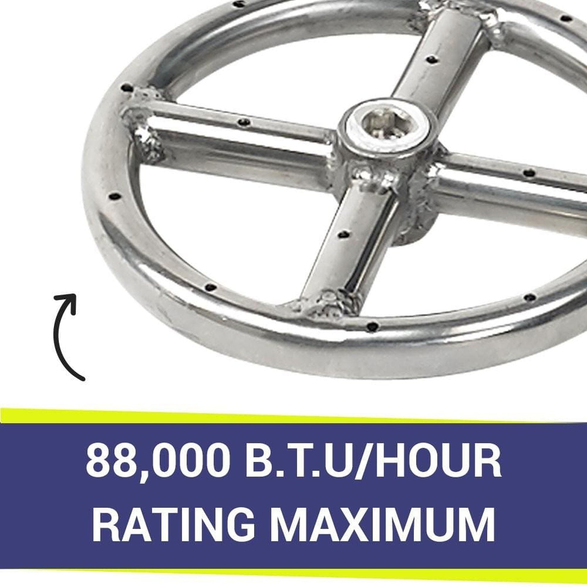 American Fireglass 6" Single-Ring Stainless Steel Burner with a 1/2" Inlet