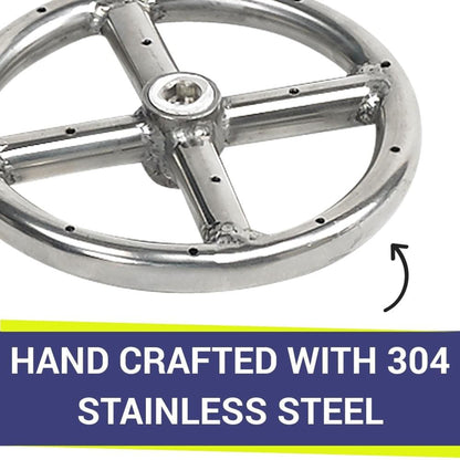 American Fireglass 6" Single-Ring Stainless Steel Burner with a 1/2" Inlet