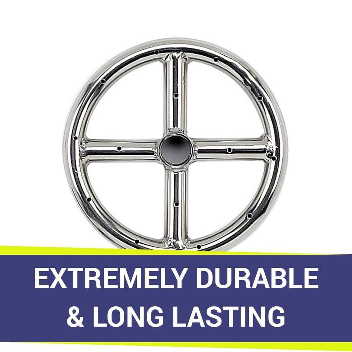 American Fireglass 6" Single-Ring Stainless Steel Burner with a 1/2" Inlet